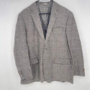 Joseph Abboud‎ 100% Linen Blazer Sport Coat Jacket Size 44R Gray Mens F-179